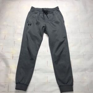 Under Armour: Mens Black Fleece Lined Jogger Pants Sz-medium
